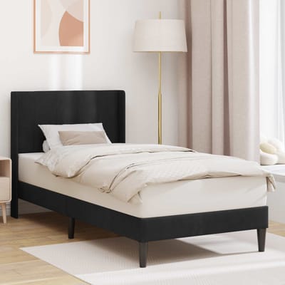 vidaXL - Bedframe - met - hoofdeinde - Zwart - 90 - x - 200 - cm - Fluweel