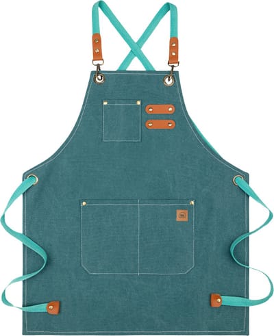 Tamarow Premium Keukenschort - Werk en BBQ Schort - Kookschort - Crossback - Turquoise