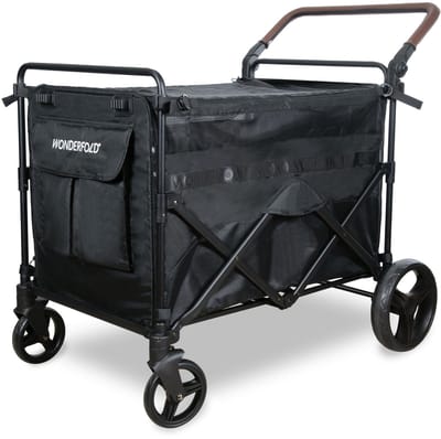 WonderFold PXL Kinder- en Hondenbuggy - Zwart - (Draagvermogen tot 80 kg)