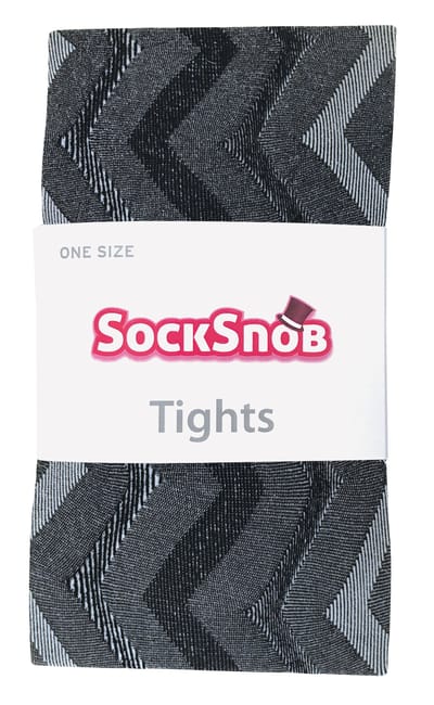 Sock Snob Dames80 denier ondoorzichtig patroon panty's - Weef Zwart / wit