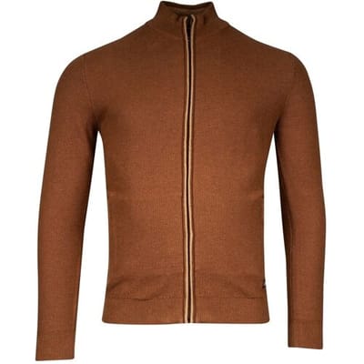 Baileys Vest Cardigan Zip Structure Knit Bruin / male
