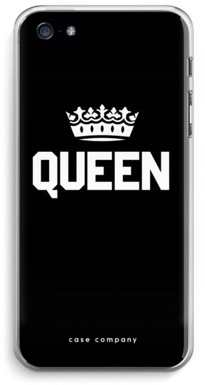 Case Company® - Hoesje geschikt voor iPhone 5 / 5S / SE (2016) hoesje - Queen zwart - Soft Cover Telefoonhoesje - Bescherming aan alle Kanten en Schermrand