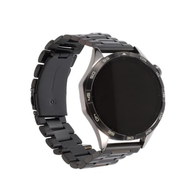 JHUBERS- Horlogebandje 24 mm Metalen - Snelsluiting - Zwart - Voor Dames/Heren - Duurzaam - Lichtgewicht - Horlogearmband