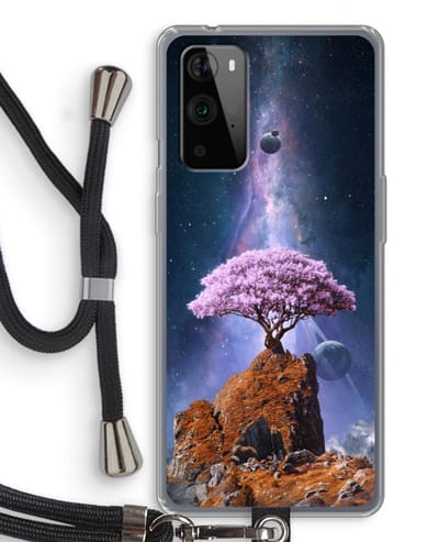 Case Company® - Hoesje met koord geschikt voor OnePlus 9 Pro hoesje met Koord - Ambition - Telefoonhoesje met Zwart Koord - Bescherming aan alle Kanten en Over de Schermrand