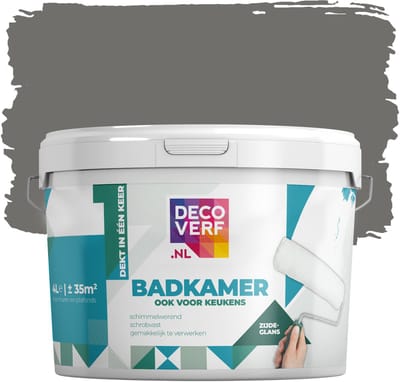 Decoverf badkamerverf authentiek grijs, 4L