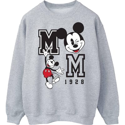 Disney Heren Springen en Knipogen Mickey Mouse Sweatshirt (Sportgrijs)
