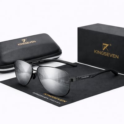 KingSeven Greystar - Zonnebril Heren - Pilotenbril met UV400 en polarisatie filter - Z189