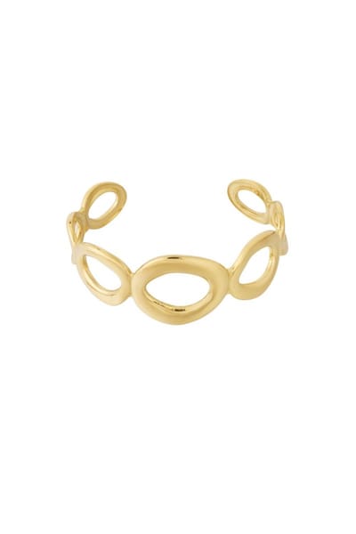 Bijoutheek Armband (Sieraad) Cuff Organisch Open Rondjes Goud