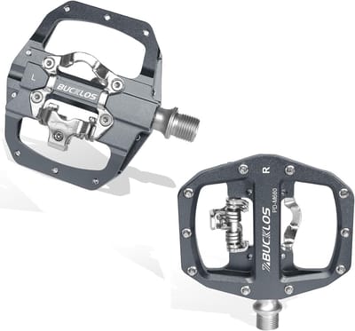 Thijox - Fiets SPD-pedalen - Aluminium mountainbike-klikpedalen met SPD-platte kant - Racefiets MTB-klikpedalen met afgedichte lagers, compatibel met