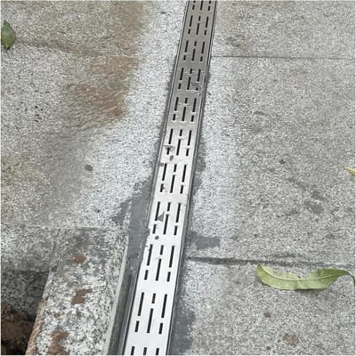 Afwateringssysteem Tuin - Lineaire Goot - Waterbeheer Buiten - Roestvrij Staal 304 - 100 cm Lengte - Zilver