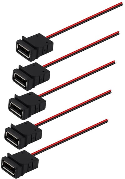 Allecto - 2-Pins USB Connector - Blanke Draad - Voor Laaddoeleinden - Laadkabel - Betrouwbaar en Veilig - Geschikt voor Elektronica - Model USB