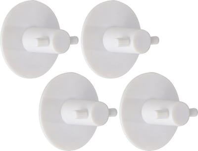 Tendance Plakhaakjes - 5 cm - Zelfklevende ophang haakjes - 4x stuks - kunststof - wit - keuken/badkamer haken