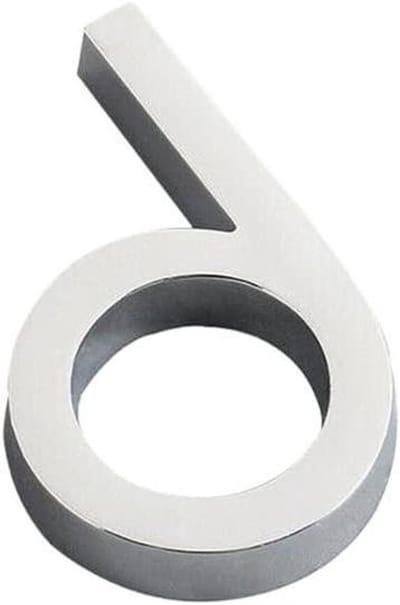 Huisnummer Sticker - Adresbordje Deur - Huis Identificatie - Roestvrij Staal - 6 cm Hoog - Zilver