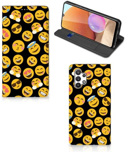 Standcase Hoesje voor Samsung Galaxy A32 4G | A32 5G Enterprise Editie Hoesje met Magneet Emoji