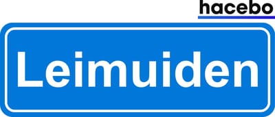 Hacebo - Plaatsnaam Sticker - 29x10 CM - Leimuiden sticker - Verkeersborden sticker - grappige cadeaus - Leimuiden
