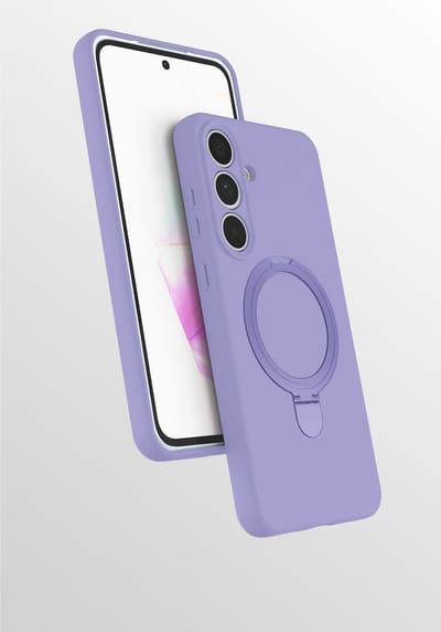 Hoesje Geschikt voor Samsung A36 hoesje zacht siliconen Lila - Liquid Backcover ring hoesje Geschikt voor Magsafe