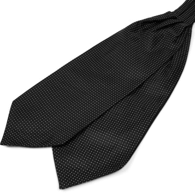 Zijden Zwarte Sjaaldas met Polkadotmotief