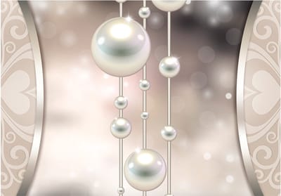 Fotobehangkoning - Behang - Vliesbehang - Fotobehang Parels - String of pearls - 400 x 280 cm