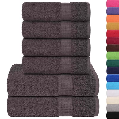 vidaXL - 6-delige - Handdoekenset - FROGN - 360 - g/m² - antraciet