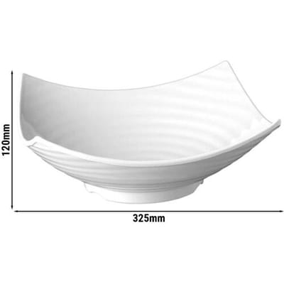 GGM Gastro (6 Stück) Schale - GLOBAL BUFFET - Melamin - 3 Liter - 325x325mm - Weiß