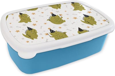 Broodtrommel Blauw - Lunchbox - Brooddoos - Design - Jongens - Draak - Kinderen - 18x12x6 cm - Kinderen - Jongen