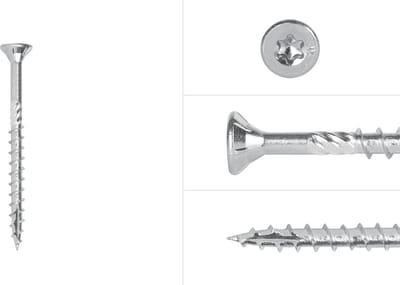 Wovar Spaanplaatschroeven Verzinkt 4 x 55 mm Torx 20 Deeldraad | Doos 200 Stuks