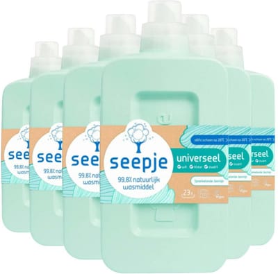 Seepje Wasmiddel Sprankelende Jasmijn - Wasmiddel Universeel - Voordeelverpakking - 138 wasbeurten - 6 x 1L