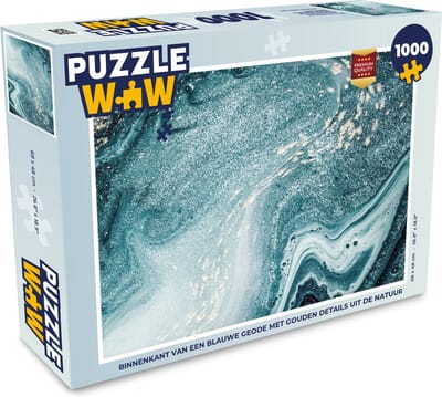Puzzel Edelstenen - Blauw - Natuur - Marmer print - Abstract - Legpuzzel - Puzzel 1000 stukjes volwassenen