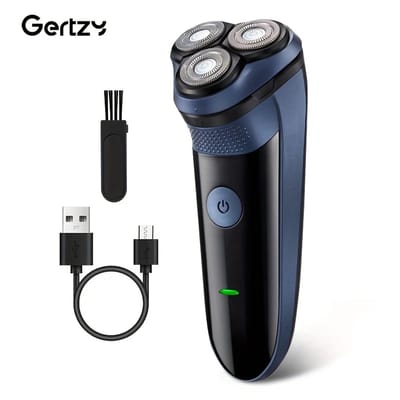 3koppen Gertzy Scheerapparaat - Usb Oplaadbare Scheerapparaat - Gezicht + Baard + Body Shaver - Voor perfecte Lichaamshaar verzorging - Unisex - Kleur: Zwart/Blauw -