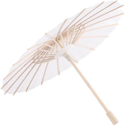 Witte Kleur Papier Decoratieve Paraplu Parasol School Decor Foto Requisiet (60 cm) white