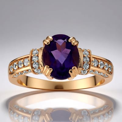 Cavill - Zilveren ring - 925 Sterling zilver roséverguld - Marokkaanse Amethist 1,49 ct - Tanzaniaanse zirkonia 0,50 ct - Elegante paarse damesring