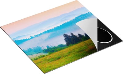 Chefcare Inductie Beschermer Mistige Heuvel Landschap met Bossen - 60x50 cm - Afdekplaat Inductie - Kookplaat Beschermer - Inductie Mat