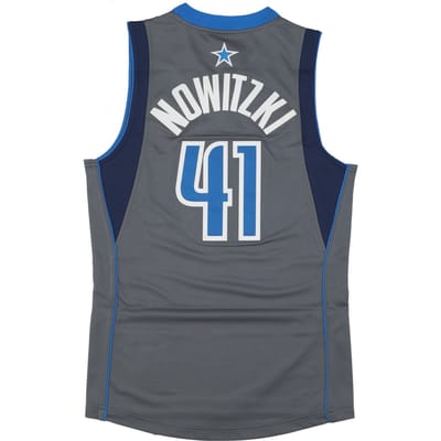Basketbaltanktop heren Nba Alternate Jersey 2003 nr. 41 Dirk Nowitzki Dalmav grijs