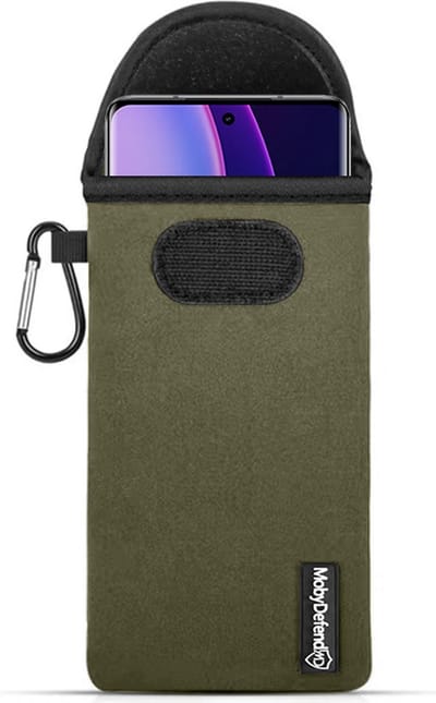 MobyDefend Hoesje - Geschikt voor Motorola Edge 40 - Neopreen Pouch Met Karabijnhaak - Insteek - Riemlus - Groen