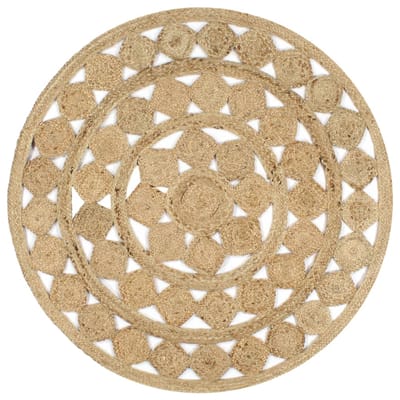 vidaXL - Vloerkleed - handgemaakt - 120 - cm - gevlochten - jute