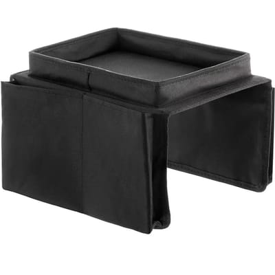 Plateau pour canapé - InnovaGoods - Télécommande - Coton et polyester - 54 x 31 x 4 cm - Noir
