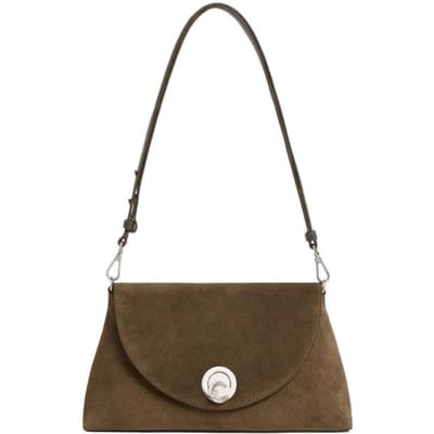 COCCINELLE Leren schoudertas Nikla Suede Bim Handbag Fango / Fango donkergroen