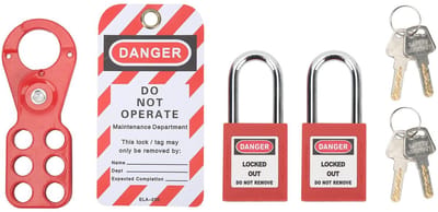 Allecto - Lockout Tagout Kit - Elektrische Lockout Tagout Locks Set - Veiligheidshangsloten - Compact - Sabotage Proof - Lock Off Kit voor Elektric...