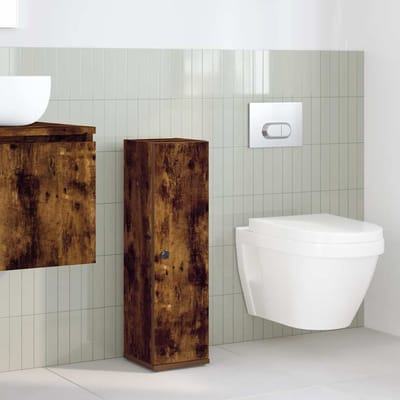 vidaXL - Badkamerkast - met - rolhouder - 20,5x22x72 - cm - gerookt - eikenkleurig