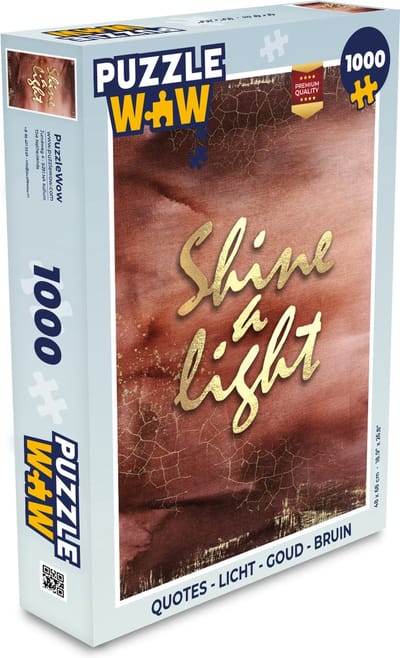 Puzzel Quotes - Licht - Goud - Bruin - Legpuzzel - Puzzel 1000 stukjes volwassenen