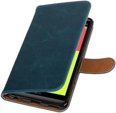 Zakelijke Book Case Telefoonhoesje Geschikt voor de LG V20 - Portemonnee Hoesje - Pasjeshouder Wallet Case - Blauw