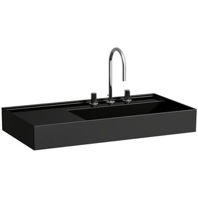 Kartell by LAUFEN countertop washbasin 90 x 46 cm, with 2 tap holes, shelf left H8183390208151