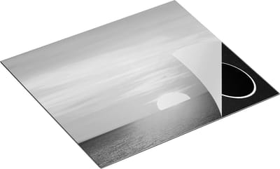 Chefcare Inductie Beschermer Zonsondergang op de Zee - Zwart Wit - 60x50 cm - Afdekplaat Inductie - Kookplaat Beschermer - Inductie Mat