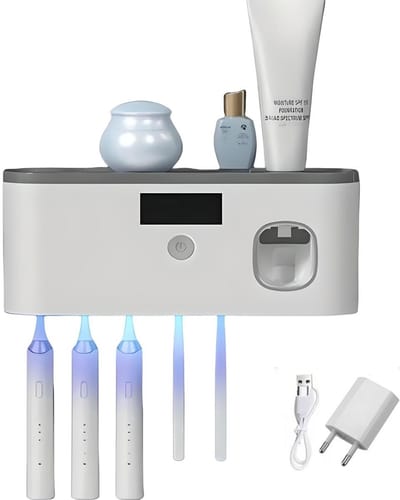 BlueTime - UV-tandenborstelhouder - Steriliserend UV-licht - Elektrisch - Tandenborstel Houder - Wit