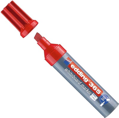 Edding 365, 1 stuk(s), Rood, Beitelvormige punt, Kunststof, Rond, 2 mm