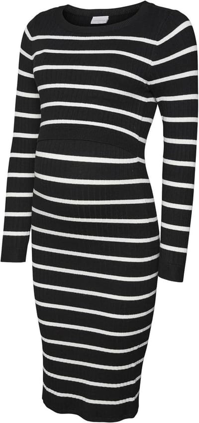 Gebreide Lange Mouwen Jurk voor Dames - Comfortabele Ronde Hals Jurk