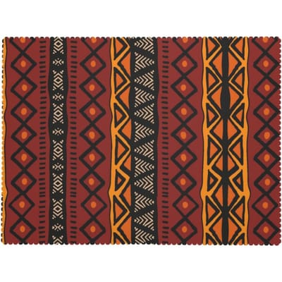 Geometrisch Afrikaans Stammen Totem Tafelkleed, Rood Modderdoek Patroon Etnische Rechthoekige Wasbare Tafelhoes voor Eetkamer Keuken Thuis 100x140cm