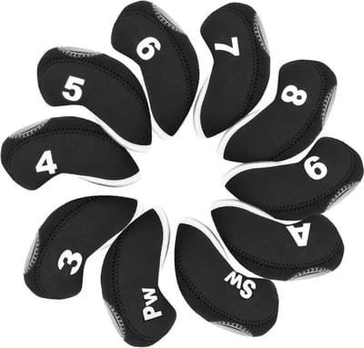 Livano Golfclub Headcover - Covers - Beschermers - Golfset - Zwart - 10 Stuks