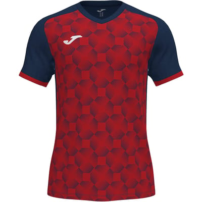 Joma Supernova III Shirt Korte Mouw Kinderen - Marine / Rood | Maat: 104-116
