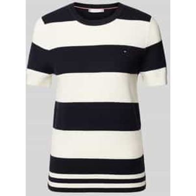 Gebreid shirt met logostitching, model 'RUGBY'